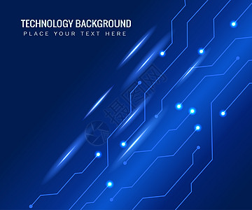 电路矢量深蓝色背景中的矢量插图平滑线条 高科技数字技术概念 抽象的未来派 闪亮的线条背景界面横幅屏幕蓝色工程互联网电气数据科学网络背景