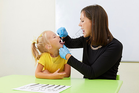 语音治疗师 在办公室培训小女孩的办公室读音培训中与她们一起工作孩子们火车心理学家说话字母嗓音舌头女孩帮助关节图片