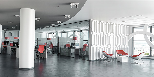 当代阁楼办公室内部 3d 建构设计概念建筑房间渲染奢华椅子商业工作地面墙壁职场图片