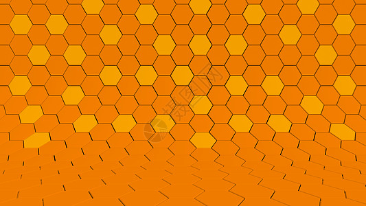 清晰的抽象背景演播室 六角橙 秋天蜂窝马赛克图片