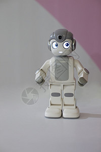 机器手一个灰色背景的小机器人的图案背景