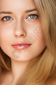 自然美和不化妆 美丽的年轻女性作为护肤化妆品和女性品牌概念 面部肖像英语女士整形化妆品嘴唇肤色沙龙胶原外科产品图片