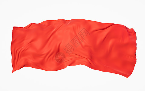红布背景 3D交接棉布布料皱纹海浪旗帜窗帘涟漪渲染织物节日背景图片