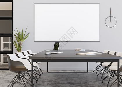免费量房有空白的 空的电视屏幕的会议室 监控模拟 带 LCD 屏幕的商务会议室 可用于演示和广告 现代 现代的办公室 免费 复制空间 模背景