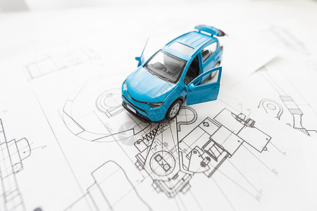 小型汽车模型和蓝图插图工具床单文书墙纸机器车辆屏幕设计师图表图片