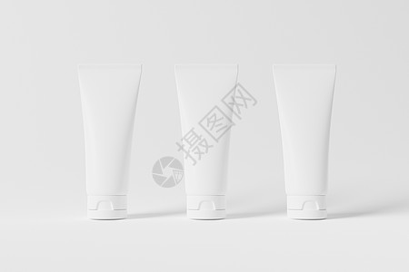 3D型代谢立体装箱白板制成的白板模具化妆品插图管子塑料渲染包装擦洗洗剂凝胶陈列柜图片