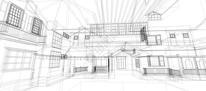 数字智能技术抽象背景建筑内部3D白底电线框架建造工程内建三德白面铁丝机 图1墙纸系统创造力横幅自动化活力推介会连接商业蓝色图片