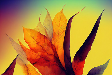 渐变背景 秋天 叶子 橙色 黄色 褐色 模糊光滑图片