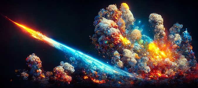 外层空间的抽象背景与超亮恒星和彗星 主题是爆炸和太空生命场地星座科学蓝色天空宇宙天文学墙纸星星星云图片