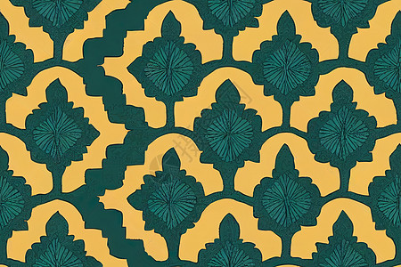 无缝装饰型样 绿色的波希米亚风格印地语型图片