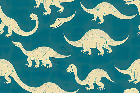Dino 无缝模式 可爱的卡通手画出恐龙大豆 高质量 2d 插图图片