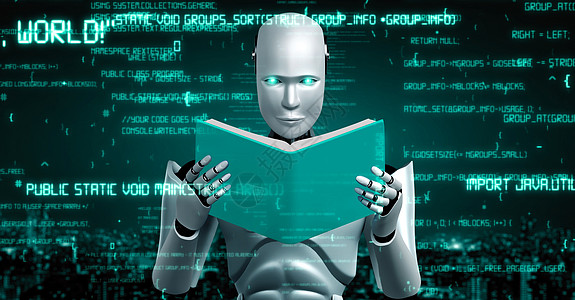 未来的机器人人造人工智能humiroid 土木素AI编程编码密码学互联网代码宇宙程序数据网页机器手臂软件图片