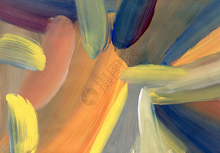 橙黄色蓝丙烯烃油油漆纹理图片