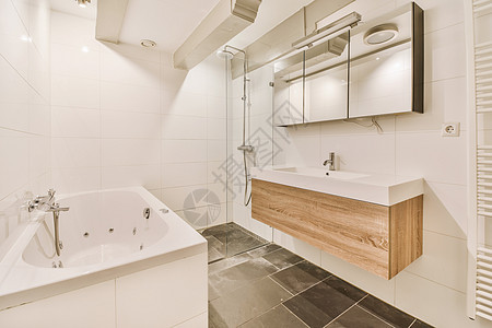 洗手间 用浴缸 水槽和淋浴建筑学沙发家具装饰住宅内阁龙头浴室木头水龙头图片