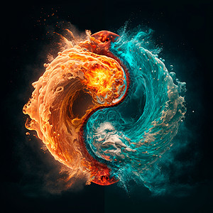 火与水活力橙子圆圈天空波浪文化火焰小学框架力量图片