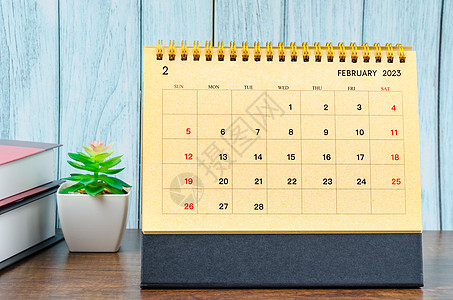 2023年月度案头日历 历时2023年 有蓝木本书籍日记英语季节家庭生活活动商业日期会议办公室桌子图片