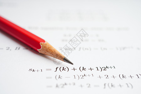 在教育学校用数学公式练习试卷纸写上笔记理论工作考试知识家庭作业班级计算研究方程几何学背景图片