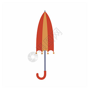 雨伞插画收伞避雨 矢量儿童平面卡通插画 雨伞 橡胶靴和秋天 设计元素 图标 标志 标志设计 天气预报符号背景
