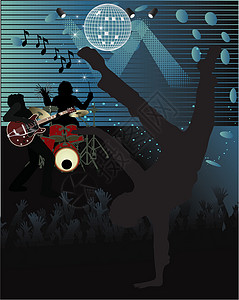 音乐海报键盘绘画娱乐谐振岩石插图夜店歌曲合成器乐队图片