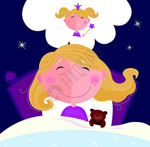 小女孩在睡梦中梦见公主 梦想着公主图片