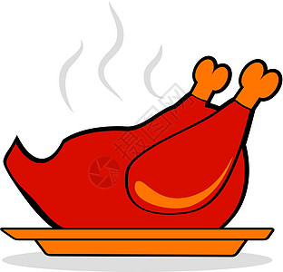 火鸡盛宴土耳其因感恩节而烤鸡设计图片