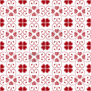 无缝的心型包装卡片风格美丽装饰品庆典礼物墙纸红色白色图片