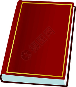 在白色的书皮革教科书小说字典红色教育手册材料学习日记图片