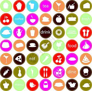 食品和饮料图标辣椒咖啡项目酒吧餐厅勺子纽扣香蕉艺术品蛋糕图片