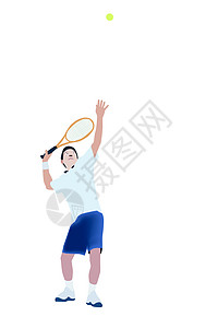 网球玩家的矢量和插图服务爱好球员球拍竞赛游戏服务器运动娱乐男人图片