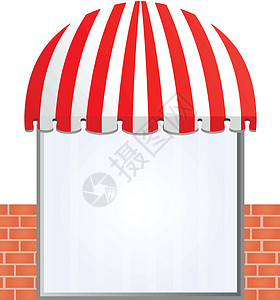 以红色储存预存长方形遮阳棚插图玻璃柜阴影坡度咖啡店店铺夹子杂货店图片