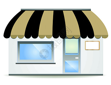 矢量孵化阴影店面遮阳棚插图房子玻璃柜咖啡店控制板杂货店店铺图片