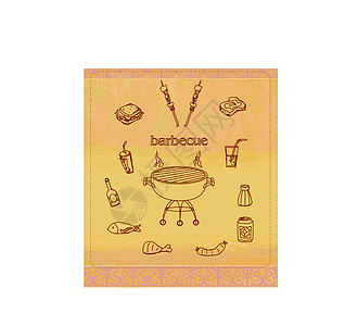 贵重烧烤党邀请炙烤火焰食物午餐甜点烹饪蔬菜饮料面包插图图片