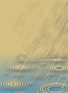 洪水花洒淋浴池塘倾盆大雨雨滴气候插图蓝色风暴水池棕色天气设计图片
