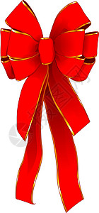 圣诞鞠躬风格展示红色礼物丝带纺织品假期丝绸倾斜装饰图片