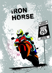 具有摩托车图象的灰色黑色背景 铁马 矢量越野活动娱乐印迹风险速度竞赛路线摩托冒险图片