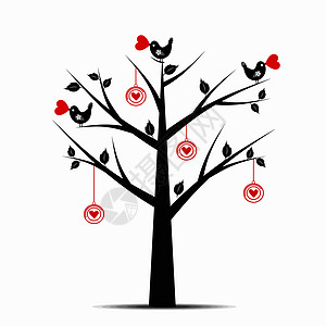 情人树生活木头夹子漩涡黑色植物叶子季节红色生长图片