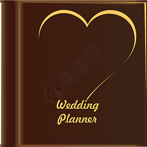 婚礼规划艺术绘画记忆数字笔记本传统专辑编程皮革棕色图片