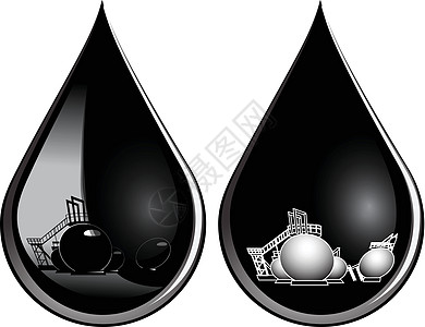 石油漏油转换液体插图燃料黑色钻机脑油矿物岩油绘画图片