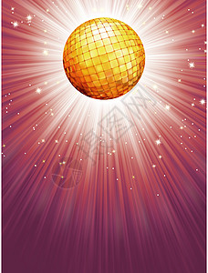 带有恒星的紫色迪斯科射线 EPS 8舞蹈派对激光黑暗音乐夜店庆典镜子宇宙装饰品图片
