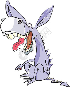 有趣的紫色驴插画艺术品指甲家畜骡子动物尾巴绘画快乐牙齿性格图片