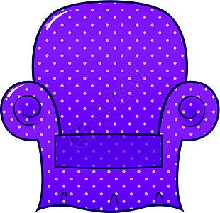 在白色(矢量)上隔离的紫点椅短片图片