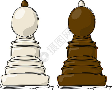 象棋主教艺术木头数字化战略闲暇绘画爱好棕色白色运动图片
