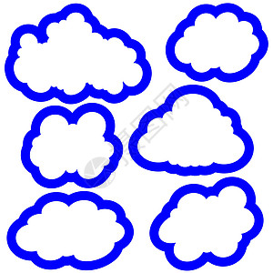 天空中的云集 它制作图案矢量图标天气插图互联网托管预报蓝色剪贴气候收藏图片