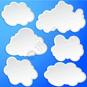 天空中的云集 它制作图案矢量天气白色托管互联网技术曲线图标网络收藏预报图片
