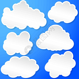 天空中的云集 它制作图案矢量蓝色剪贴图标天气网络技术预报托管白色收藏图片
