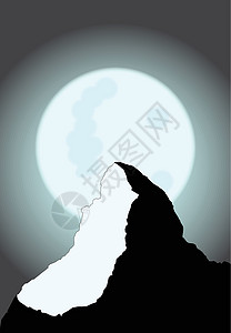月月山满月插图山峰月球滑雪阴影高山假期月光图片