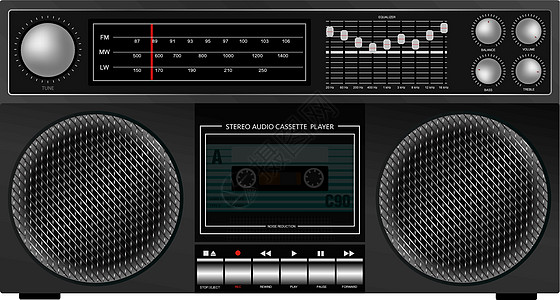 复古立体声播放器录音机音箱技术音乐盒插图音乐磁带玩家盒子立体声图片