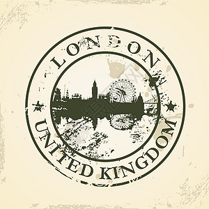 联合王国伦敦的Grunge橡胶印章图片