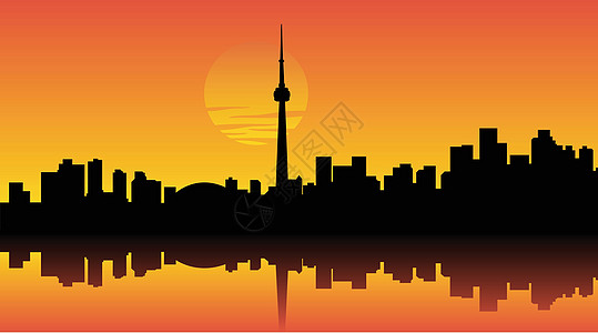 多伦多中心摩天大楼建筑学日落商业城市日出建筑插图景观图片