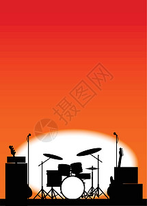摇滚乐队海报成套电吉他岩石吉他俱乐部帽子鼓手流行音乐低音工具图片